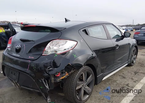 2013 Hyundai Veloster Turbo W/Black из США, поврежденный, VIN KMHTC6AE0DU156387